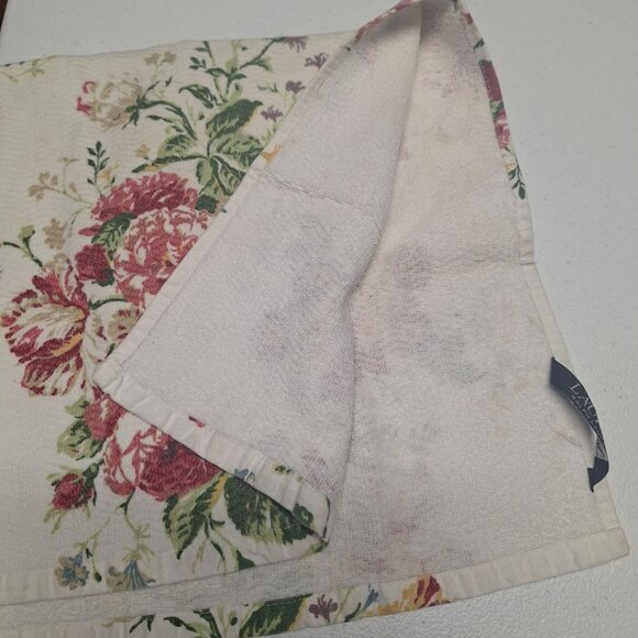 Ralph Lauren Floral Hand Towels Match Set Pair Designer Bath Spring Flowers - Picture 4 of 7